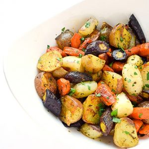 Herb Roasted Potatoes & Carrots - a fresh, tasty side dish - simple, yet fancy, and perfect with grilled meat. | tastythin.com