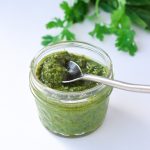 Mixed Herb Pesto - A simple, fresh pesto excellent on sandwiches, pasta, salads, meat, and more. Great use for fresh herbs from your garden! | tastythin.com