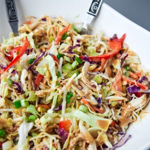 Asian Chicken Chopped Salad (Whole30 Paleo) - a deliciously nutritious salad with a sweet and tangy Asian dressing, free of soy or sugar! | tastythin.com