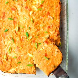 Buffalo Chicken Casserole (Whole30 Paleo) - this comforting casserole will have everyone going back for seconds.  Huge flavor and only clean ingredients! | tastythin.com