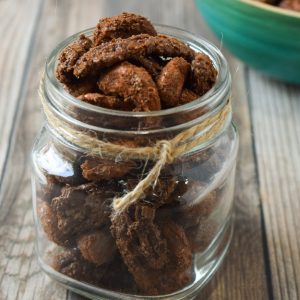 candied paleo nuts in a jar