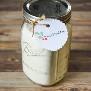 beer bread mix in mason jar with label