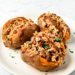 Instant Pot BBQ Chicken Stuffed Sweet Potatoes (Whole30 Paleo)