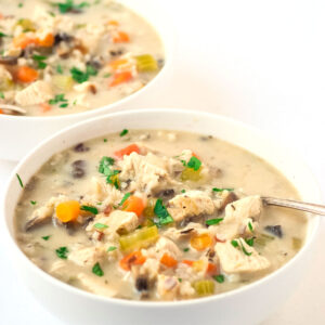 Instant Pot Creamy Chicken and Wild Rice Soup