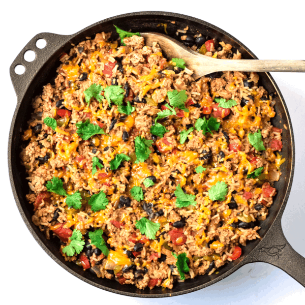 Cheeze Rize Turkey Cheesy Ground Turkey & Rice Skillet • Tastythin