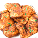 air fryer boneless skinless chicken thighs on a plate